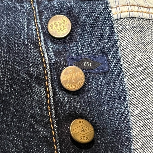 Men’s 30W 32L Paul Smith Dark Faded Wash Denim Jeans Flat Front APC Lux Pants - Picture 7 of 13